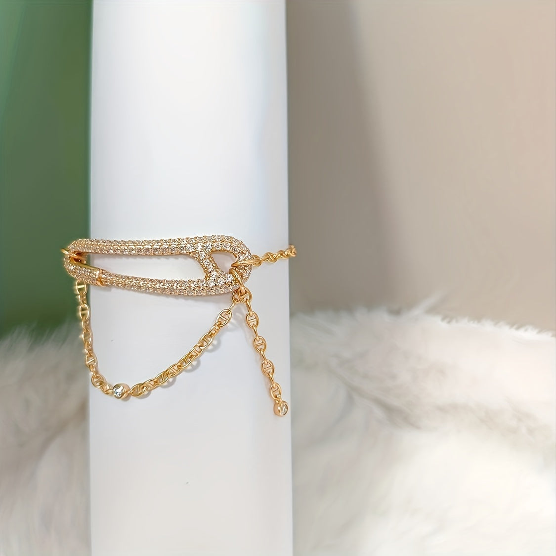 Zimonto - [1pc 1 Carat Moissanite Silver Bracelet] 1pc VOPU Elegant 18K Gold Plated 925 Silver Bracelet with 1 Carat Moissanite, Unisex, for Anniversary, Engagement, Birthday, Graduation, Christmas, Halloween Gifts