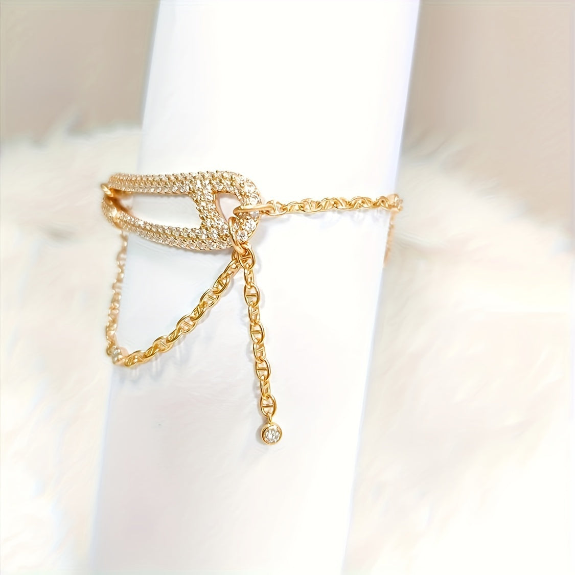Zimonto - [1pc 1 Carat Moissanite Silver Bracelet] 1pc VOPU Elegant 18K Gold Plated 925 Silver Bracelet with 1 Carat Moissanite, Unisex, for Anniversary, Engagement, Birthday, Graduation, Christmas, Halloween Gifts