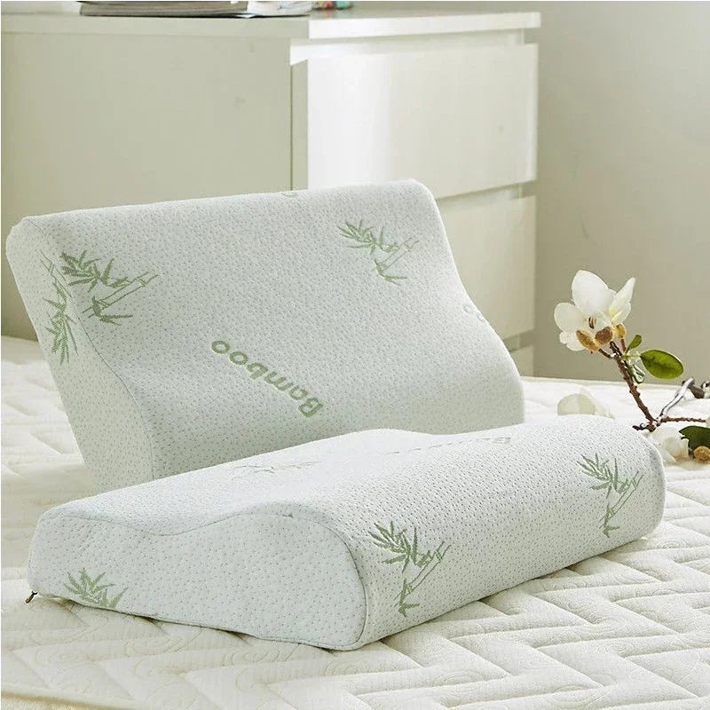 Zimonto - 50*30cm Bamboo Fiber Pillow Slow Rebound Health Care Memory Foam Pillow Memory Foam Pillow Orthopedic Pillows Support NeckRelief