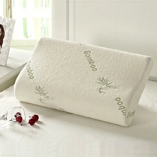 Zimonto - 50*30cm Bamboo Fiber Pillow Slow Rebound Health Care Memory Foam Pillow Memory Foam Pillow Orthopedic Pillows Support NeckRelief