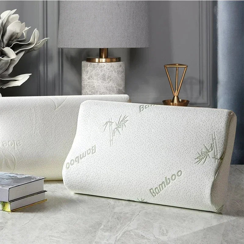 Zimonto - 50*30cm Bamboo Fiber Pillow Slow Rebound Health Care Memory Foam Pillow Memory Foam Pillow Orthopedic Pillows Support NeckRelief