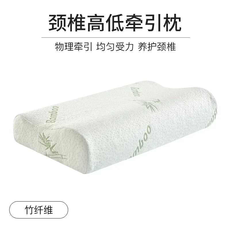 Zimonto - 50*30cm Bamboo Fiber Pillow Slow Rebound Health Care Memory Foam Pillow Memory Foam Pillow Orthopedic Pillows Support NeckRelief 4