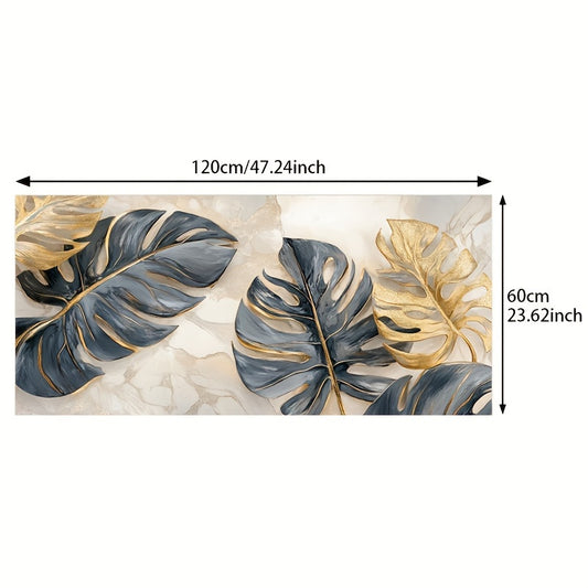Zimonto - Modern Abstract Golden Leaves Canvas Art, 23.62" x 47.24", Frameless Fine Art Poster for Living Room & Bedroom Decor 23.62*47.24in UnFramed