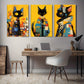 Zimonto - 3pcs Set of High-Definition Cat Art Prints with Frames - Perfect for Living Room, Bedroom & Entryway Decor | Ideal Gift for Friends, Cat Decor