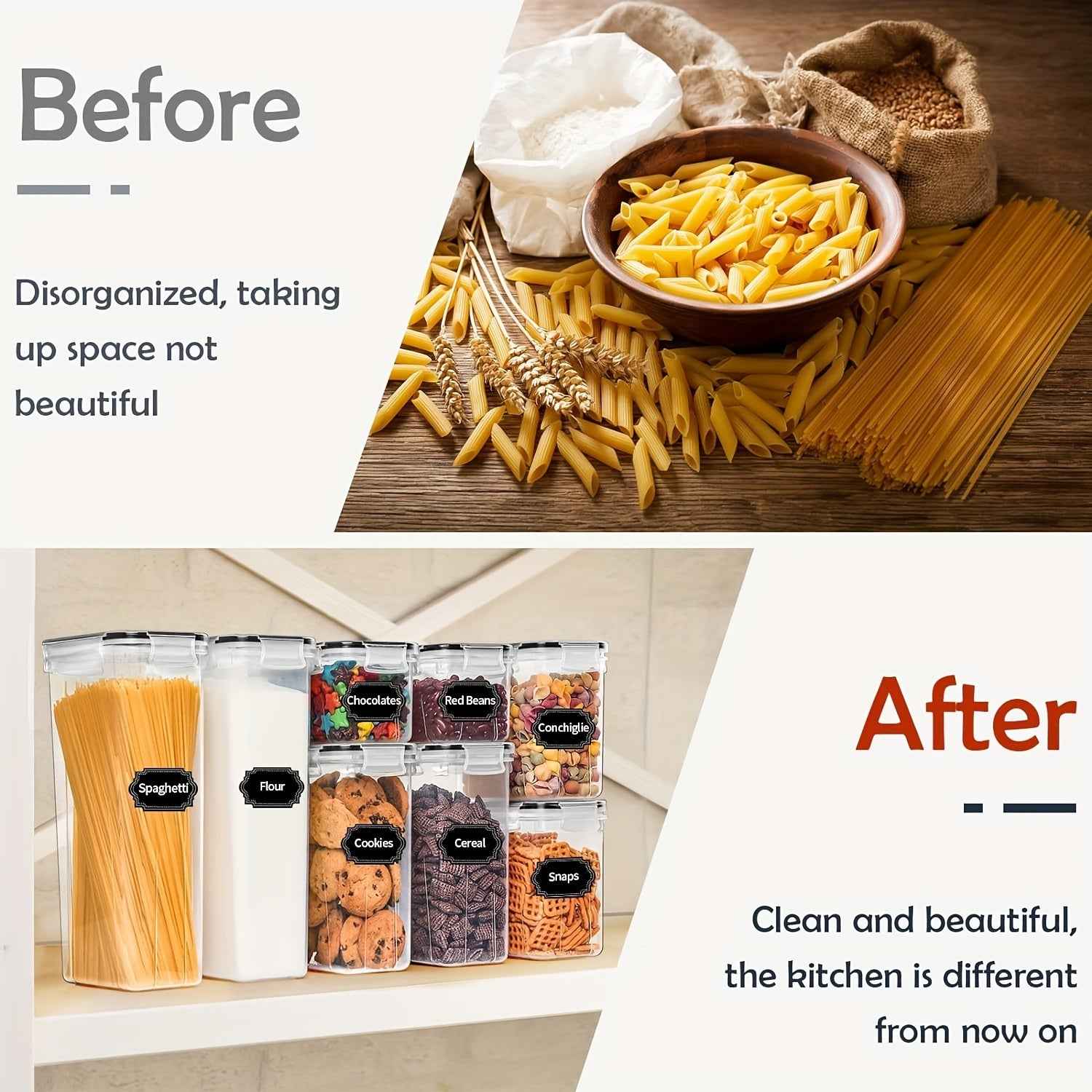 14-Piece Airtight Food Storage Set with Customizable Labels, Dishwasher Safe & BPA-Free Containers