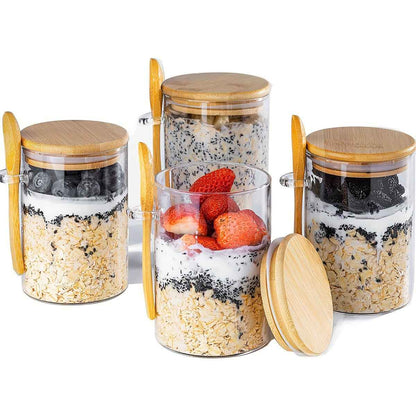 Versatile 16 Oz Glass Jars with Lids and Spoons