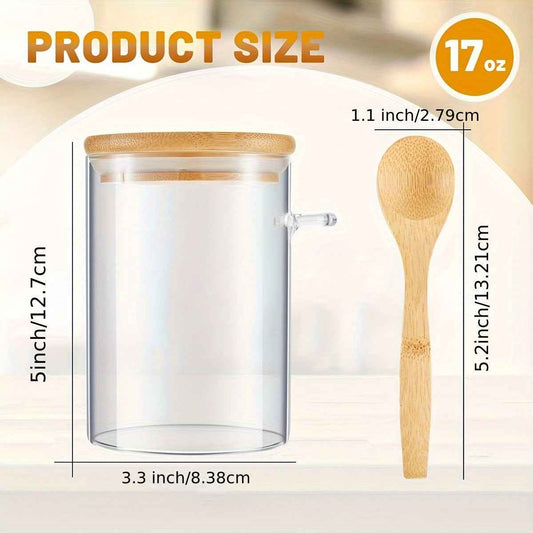 Versatile 16 Oz Glass Jars with Lids and Spoons