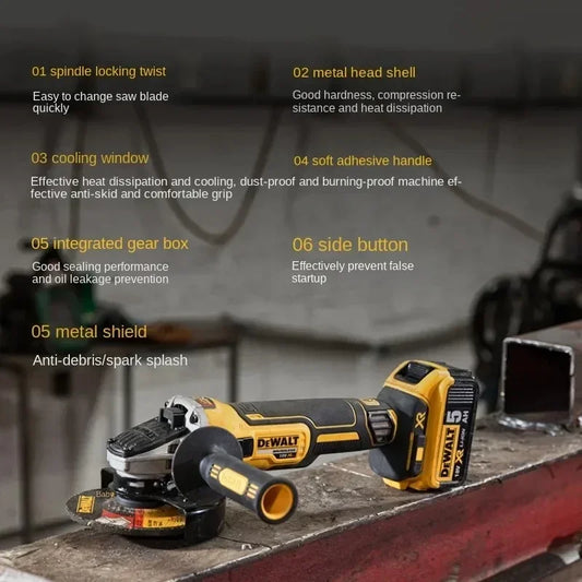 Zimonto - DEWALT DCG405 125mm flat head angle grinder bare machine tool cutting machine brushless 18V lithium battery tools