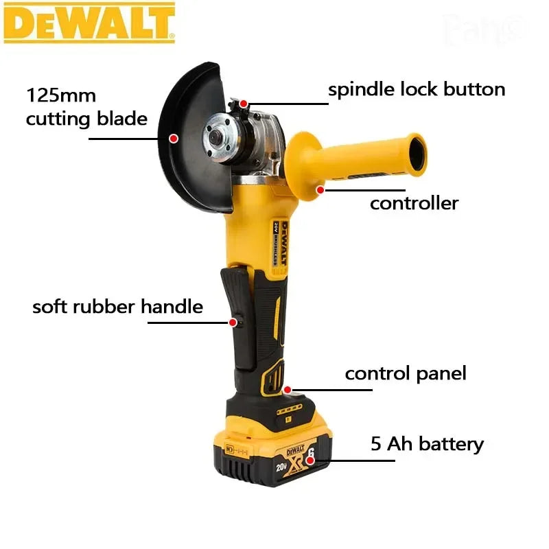 Zimonto - DEWALT DCG405 125mm flat head angle grinder bare machine tool cutting machine brushless 18V lithium battery tools