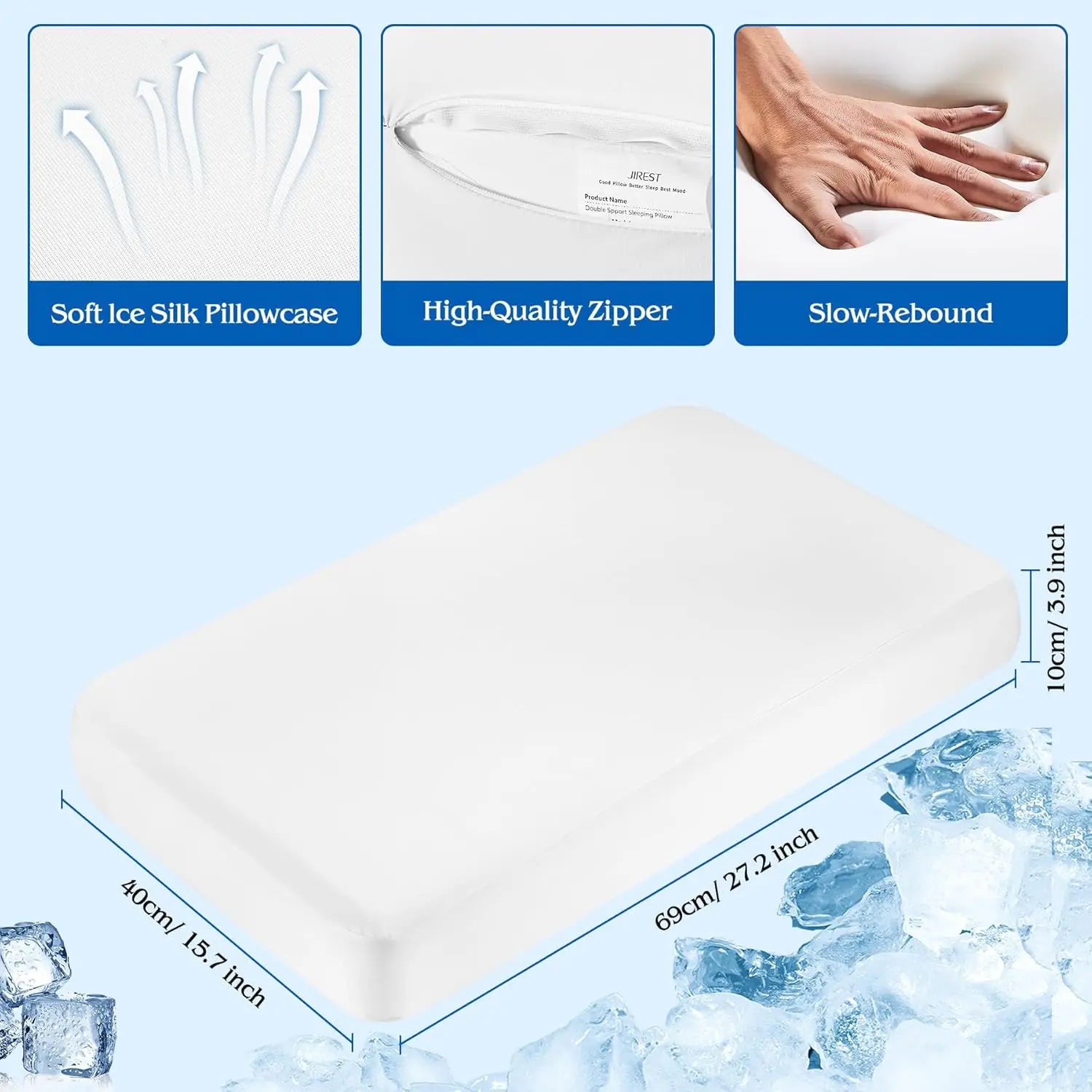 Zimonto - Cervical Pillow Memory Foam Pillow Sleeping Pillow for Neck Ergonomic Head Neck Support Pillow for Side Back Stomach Sleepers