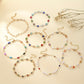 Zimonto - 8PCS Colorful Faux Crystal Love Heart Butterfly Artificial Pearl Beaded Bracelet For Women, Elegant Cute Golden Bracelets Set For Her, Perfect For Party Holiday Casual Daily Wear