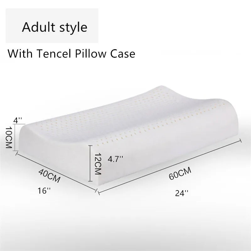 Zimonto - Thailand Pure Natural Latex Pillow Cervical Pillow Protect Memory Foam Pillow For Sleeping Orthopedic Pillow Slow Rebound60x40 Adult Size
