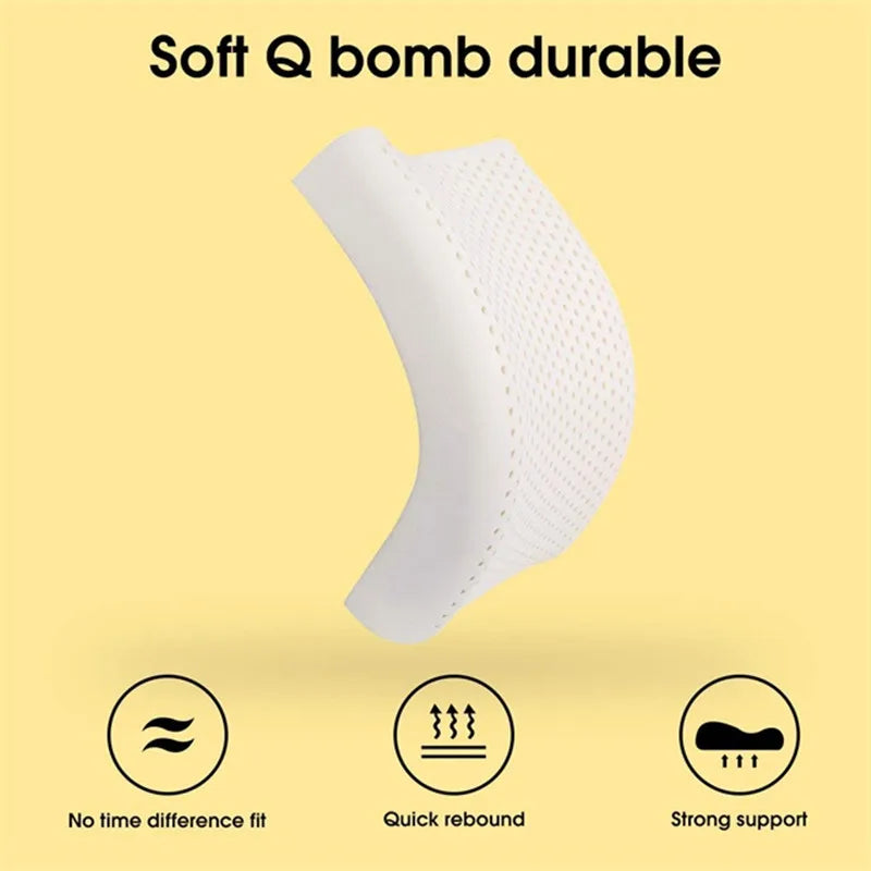 Zimonto - Thailand Pure Natural Latex Pillow Cervical Pillow Protect Memory Foam Pillow For Sleeping Orthopedic Pillow Slow Rebound60x40