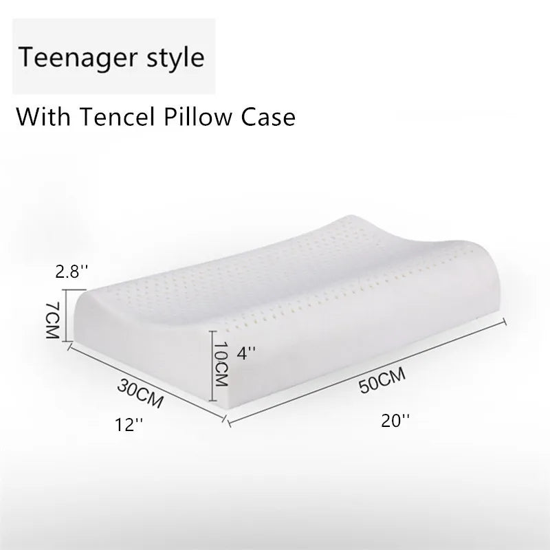 Zimonto - Thailand Pure Natural Latex Pillow Cervical Pillow Protect Memory Foam Pillow For Sleeping Orthopedic Pillow Slow Rebound60x40 Teenage Size