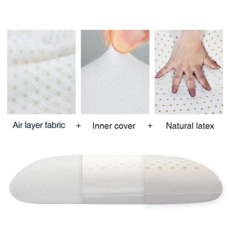 Zimonto - Thailand Pure Natural Latex Pillow Cervical Pillow Protect Memory Foam Pillow For Sleeping Orthopedic Pillow Slow Rebound60x40