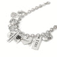 Zimonto - 1pc Iron Chain Alloy Pendant Bracelet Fashion Personality Coffee Cup Moon Butterfly Love Letters ICAN Musical Note Pendant Bracelet Gift for Sisters and Couples