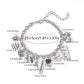 Zimonto - 1pc Iron Chain Alloy Pendant Bracelet Fashion Personality Coffee Cup Moon Butterfly Love Letters ICAN Musical Note Pendant Bracelet Gift for Sisters and Couples