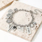 Zimonto - 1pc Iron Chain Alloy Pendant Bracelet Fashion Personality Coffee Cup Moon Butterfly Love Letters ICAN Musical Note Pendant Bracelet Gift for Sisters and Couples