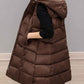 Womens Long Sleeveless Puffer Vest with Removable Hood