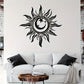 Zimonto - 15.7"x15.7" Large Metal Sun, Moon & Star Wall Art - Easy-Hang Decor for Living Room and Outdoor Spaces