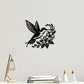 Zimonto - 1pc Hummingbird & Flowers Metal Wall Art, Iron Decorative Plaque for Home, Farmhouse, Garden, Porch, Living Room, Bedroom, Dining Room Wall Hanging, Outdoor & Indoor Decoration, Gift Idea