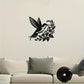 Zimonto - 1pc Hummingbird & Flowers Metal Wall Art, Iron Decorative Plaque for Home, Farmhouse, Garden, Porch, Living Room, Bedroom, Dining Room Wall Hanging, Outdoor & Indoor Decoration, Gift Idea