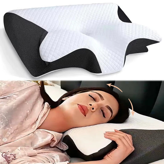 Zimonto - Butterfly Sleep Memory Neck Pillow Slow Rebound Comfortable Memory Foam Sleep Pillow Cervical Orthopedic Neck Massage Bed Pillow
