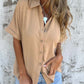 Trendsi - Full Size Button Down Short Sleeve Shirt Plus Size