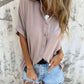 Trendsi - Full Size Button Down Short Sleeve Shirt Plus Size