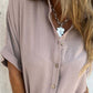 Trendsi - Full Size Button Down Short Sleeve Shirt Plus Size