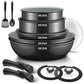 Zimonto - Induction Cookware with Healthy Ceramic Coating, Nonstick Pots and Pans Set 13pcs with Detachable Handles