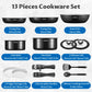 Zimonto - Induction Cookware with Healthy Ceramic Coating, Nonstick Pots and Pans Set 13pcs with Detachable Handles
