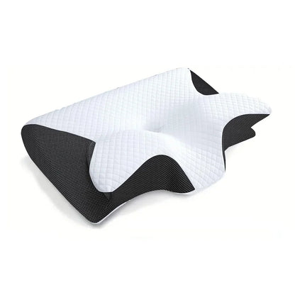 Zimonto - Butterfly Sleep Memory Neck Pillow Slow Rebound Comfortable Memory Foam Sleep Pillow Cervical Orthopedic Neck Massage Bed Pillow Black United States