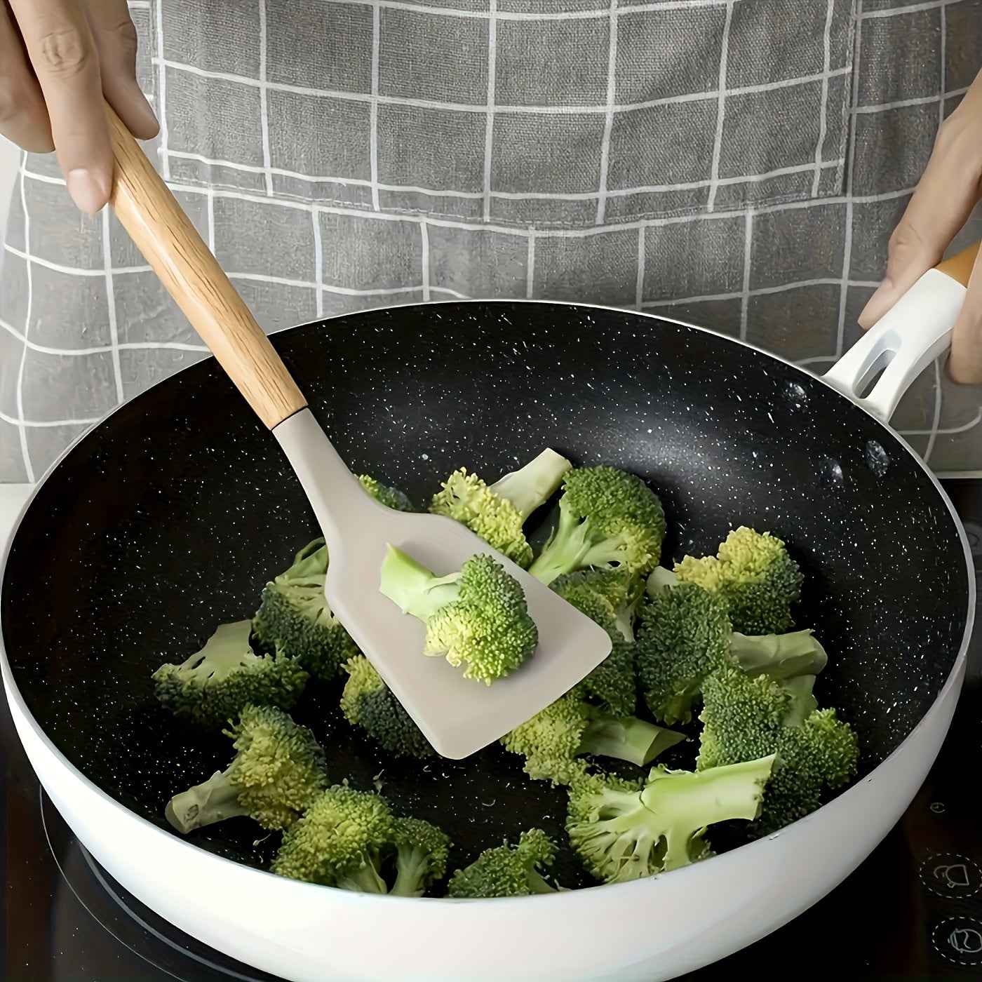 12Piece NonStick Silicone Utensil Set with Wooden Handles