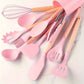 12Piece NonStick Silicone Utensil Set with Wooden Handles