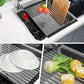 Versatile Black Stainless Steel RollUp Dish Drying Rack