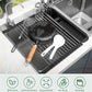 Versatile Black Stainless Steel RollUp Dish Drying Rack