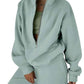 Womens Solid Color Fleece Jogger Set  HalfZip Top  Pants