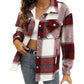 Zimonto - Womens Cozy Plaid Flannel Shacket Soft Fleece Jacket