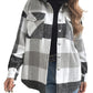 Zimonto - Womens Cozy Plaid Flannel Shacket Soft Fleece Jacket