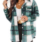 Zimonto - Womens Cozy Plaid Flannel Shacket Soft Fleece Jacket Fresh Green