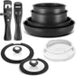 Zimonto - Induction Cookware Set 10 Pieces, Nonstick Pots and Pans Set with Removable Handles, for All Hobs, Stackable Design, Dishwasher/