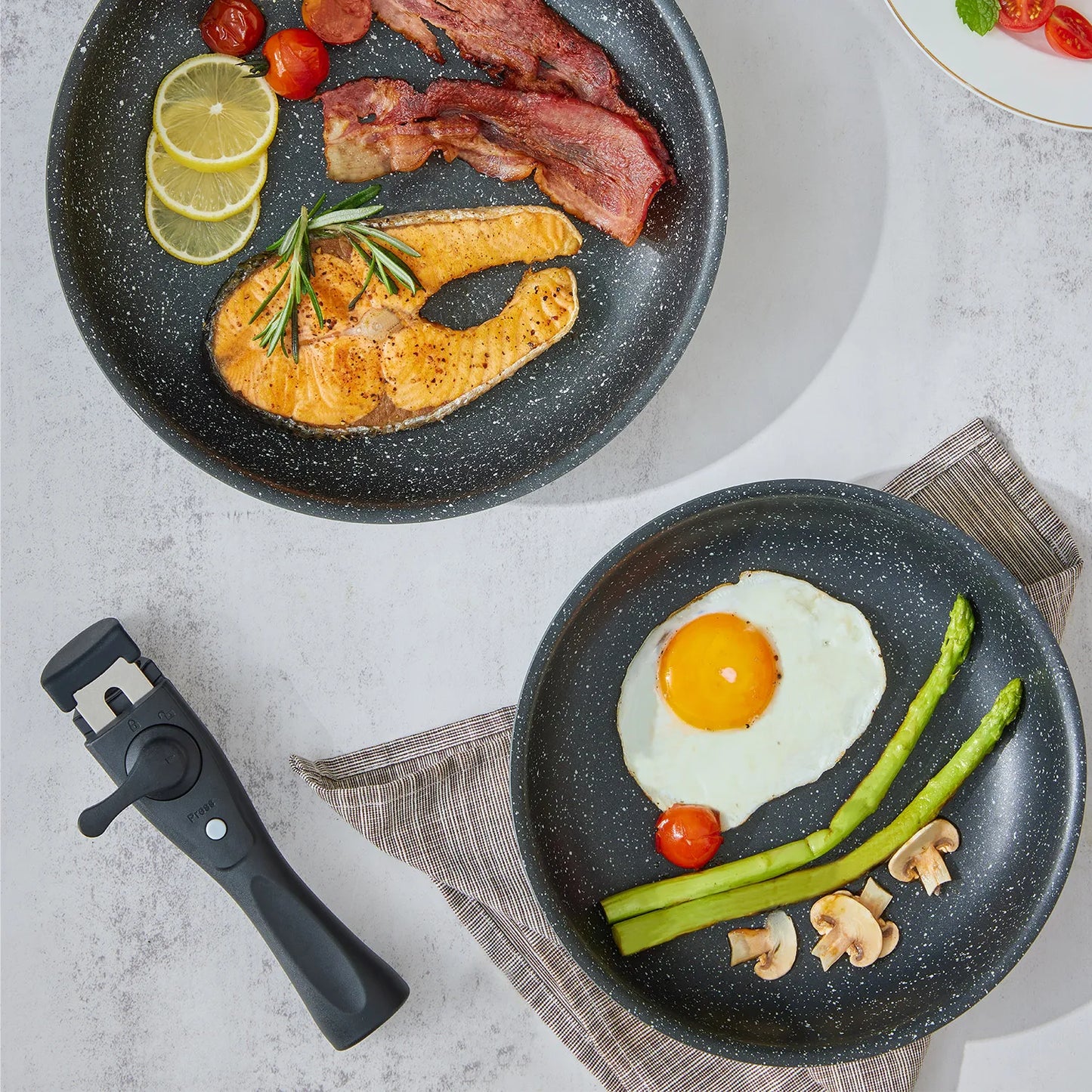 Zimonto - Induction Cookware Set 10 Pieces, Nonstick Pots and Pans Set with Removable Handles, for All Hobs, Stackable Design, Dishwasher/