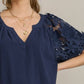 Zimonto - Umgee Full Size French Terry Boxy Cut Top with 3D Floral Sleeve Plus Size
