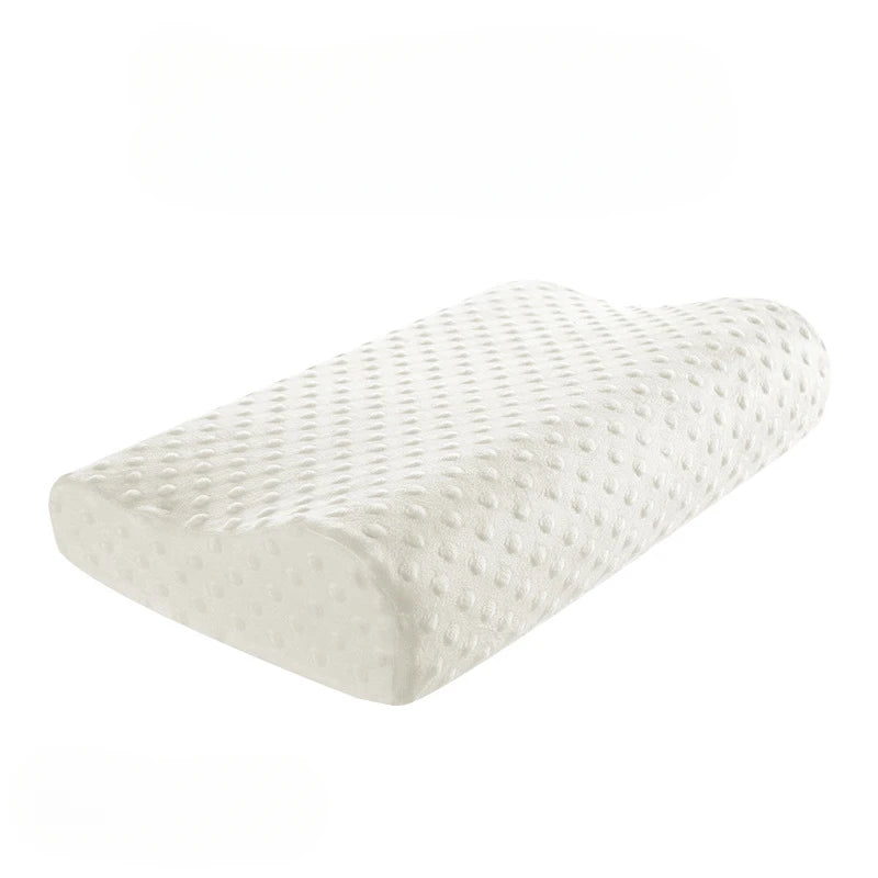 Zimonto - Long Pillow Memory Foam Bedding Pillow Neck Protection Slow Rebound Shaped Maternity Pillow For Sleeping Orthopedic Pillows Bubble Velvet White