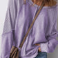 Zimonto - Exposed Seam Long Sleeve Sweatshirt Lavender