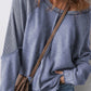 Zimonto - Exposed Seam Long Sleeve Sweatshirt Dusty Blue