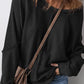 Zimonto - Exposed Seam Long Sleeve Sweatshirt Black