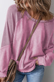 Zimonto - Exposed Seam Long Sleeve Sweatshirt Dusty Pink