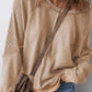 Zimonto - Exposed Seam Long Sleeve Sweatshirt Tan